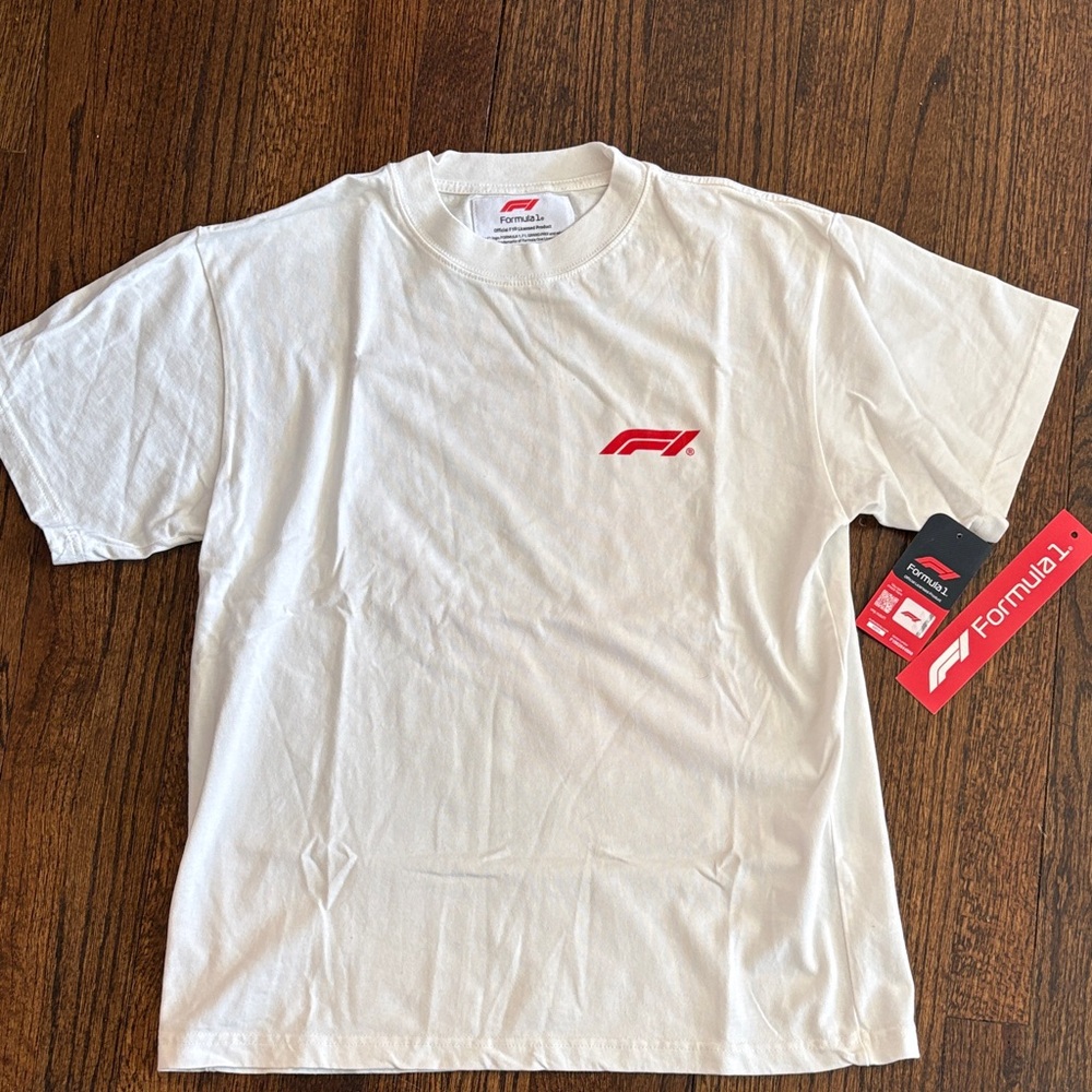 Pacsun Men's White T-Shirt - F1 with Design in Back